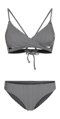 Bikini O'Neill Women Essentials Baay Maoi Black Micro Stripe Second Skin