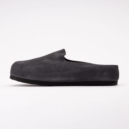 Birkenstock Men Amsterdam Wrapped Suede Leather Unisex Charcoal