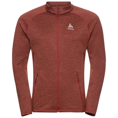 Longsleeve Odlo Men Mid Layer Full Zip Tencia Ketchup Melange