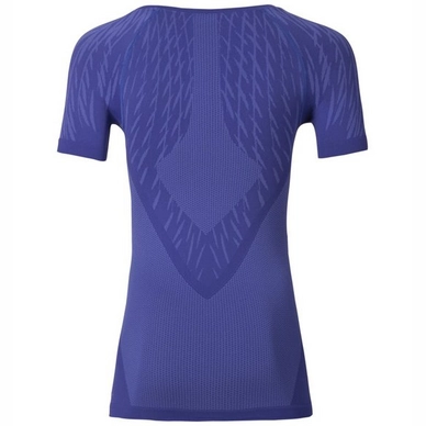 Ondershirt Odlo Womens S/S Crew Neck Evolution Light Blac Spectrum Blue Baja Blue