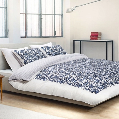 Bettwäsche Marc O'Polo Blue Flowers Baumwoll-Satin