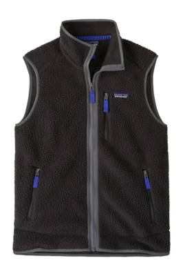 Bodywarmer Patagonia Men Retro Pile Vest Black w/Forge Grey