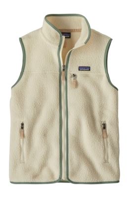 Bodywarmer Patagonia Women Retro Pile Vest Natural w/Ellwood Green