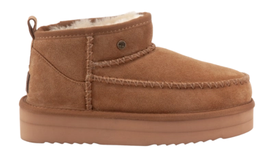 Boots Warmbat Women Durack Suede Stitch Plateau Cognac