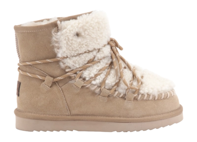 Boots Warmbat Women Kalbarri Suede Lace Curley Wool Ecru