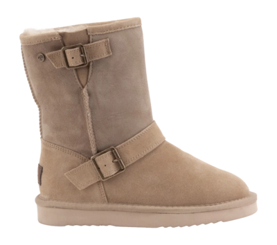 Boots Warmbat Women Kangaroo Suede Double Faced Buckle Stone