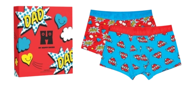Boxershort Happy Socks Men Super Dad Short Boxers Gift Set Blue 2-Pack