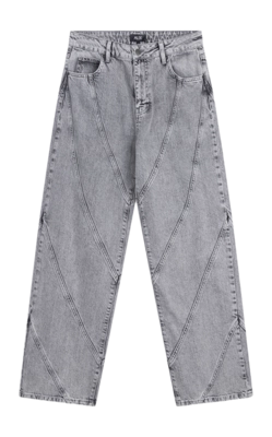 Broek Alix The Label Women Cutseams Denim Pants Grey Washed Denim