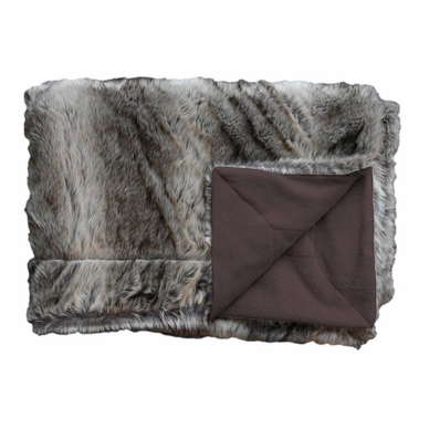 Plaid Essenza Brown Wolf Fake Fur