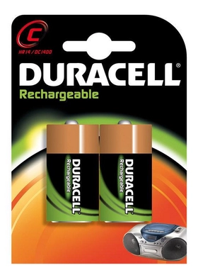 Batterij Duracell C Alkaline Oplaadbaar 2-pack