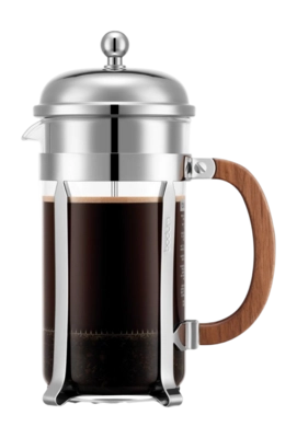 Cafetière Bodum Chambord Met Houten Handvat 8 Kops Zilver 1 L