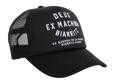 Cap Deus Unisex Biarritz Address Trucker Black