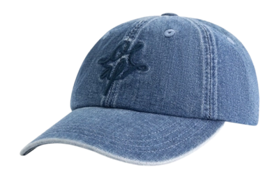 Cap Olaf Hussein Monogramm Denim Herren Washed Indigo