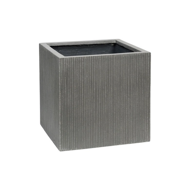 Bloempot Pottery Pots Ridged Block M Dark Grey Vertically Ridged 40 x 40 x 40 cm