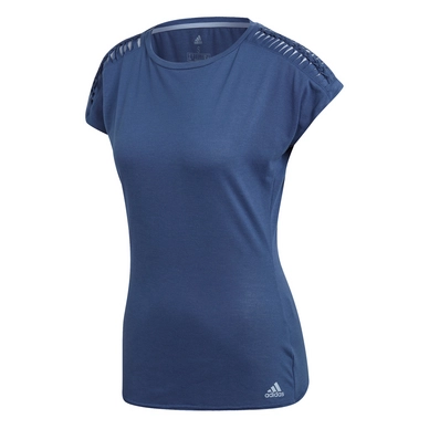Tennisshirt Adidas Melbourne Tee Women Noble Indigo/Chalk Blue