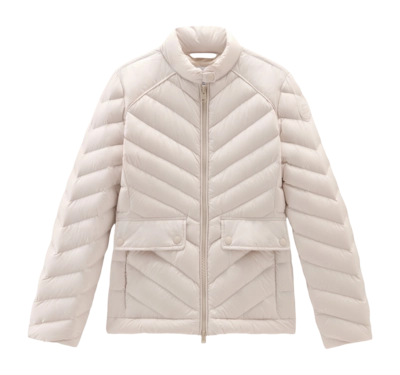 Hooded Jacket Woolrich Women Chevron Light Oak