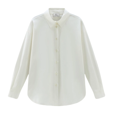 Bluse Woolrich Poplin Damen Gips White