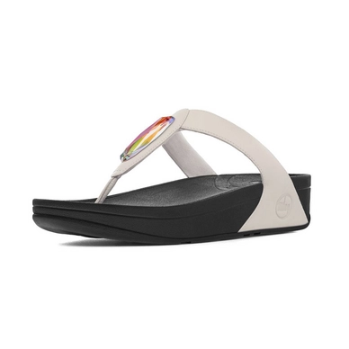 Tongs Femmes FitFlop Chada Leather™ Blanc Urbain