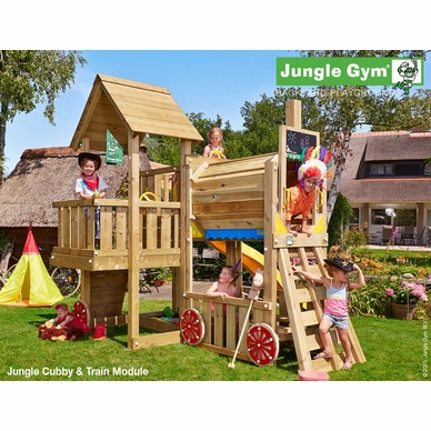 Speelset Jungle Gym Jungle Cubby + Train Geel