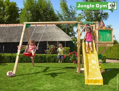 Speelset Jungle Gym Jungle Tower + Balcony + 2-Swing X'tra Geel