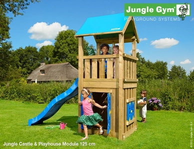 Speelset Jungle Gym Jungle Castle + Playhouse 125 Blauw