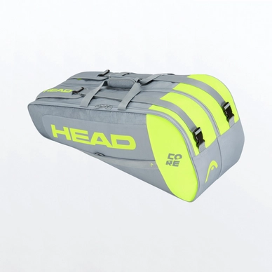 Tennistasche HEAD Core 6R Combi Grey Neon Yellow