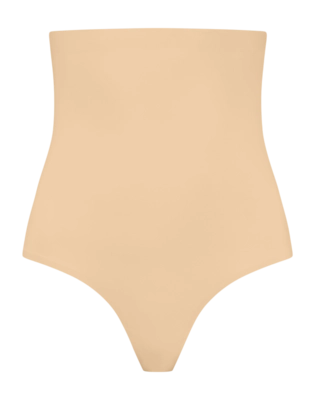 Corrective Underwear Bye Bra Women Invisible High Waist Thong Beige