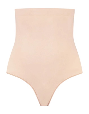 Corrective Underwear Bye Bra Women Soft Touch Seamless High Waist Thong Beige