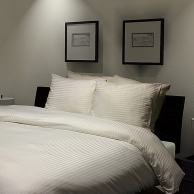 Dekbedovertrek Ambianzz Hotellinnen Uni Stripe Crème Microfiber