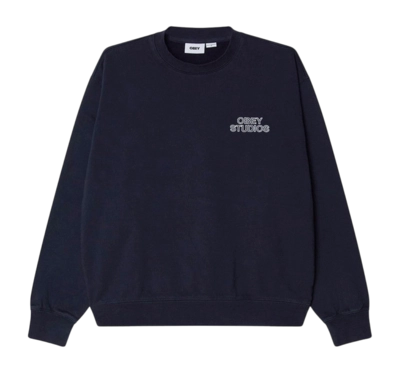 Crewneck Obey Men Obey Studios Faded Dark Navy Faded Wash 2025