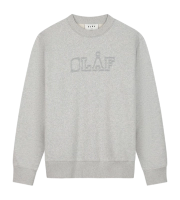 Crewneck Olaf Hussein Stitched Varsity Herren Heather Grey