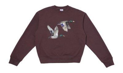 Crewneck Sabbatical Vintage Unisex Ducks Button Brown