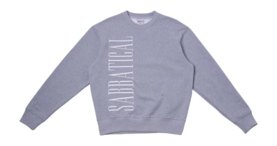 Crewneck Sabbatical Vintage Unisex Logo Heather Grey White