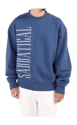 Crewneck Sabbatical Vintage Unisex Logo Night Blue White