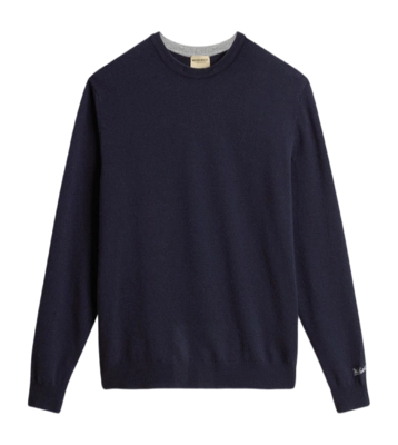 Crewneck Woolrich Men Lambswool Crewneck Melton Blue