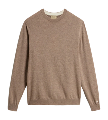 Crewneck Woolrich Men Lambswool Crewneck Mocha Meringue