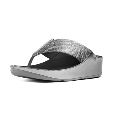 Zehentrenner FitFlop Crystall Microfiber Metallic Pewter