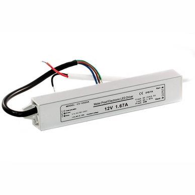 LED Transformator 12V 1,67A Max. 20 Watt Gelijkstroom