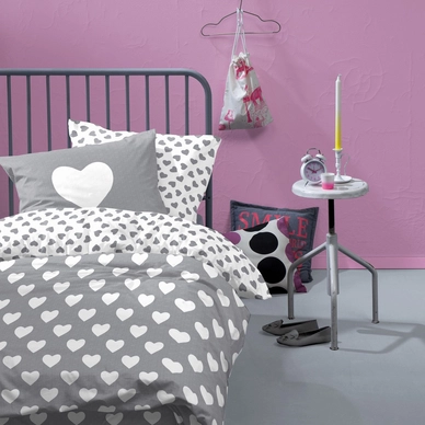 Bettwäsche Damai Hearts Grau Flanell