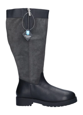 Dameslaars JJ Footwear Melton Zwart/Grijs Kuitmaat M/L