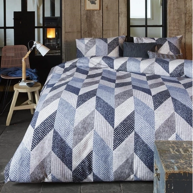 Beddinghouse Dawson Bluegrey Dekbedovertrek Flanel