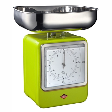 Küchenwaage Mit Uhr Wesco Retro Lime Grün
