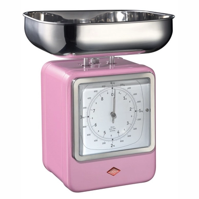 Küchenwaage Mit Uhr Wesco Retro Pink