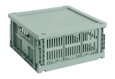 hay-colour-crate-lid-plastic-medium-squarecube-sage-green-82333