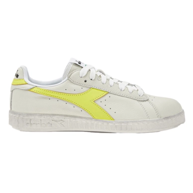 Sneaker Diadora Game L Low Fluo Waxed Women White Lemon Yellow Fluo