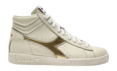 Diadora Women Game L High Waxed Metal White/Gold