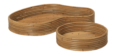 Ferm Living Isola Dienblad - Set van 2 - Natural Stained