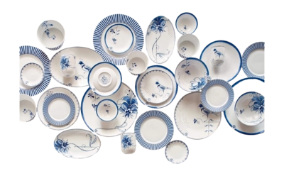 Dinerbord Pip Studio Pip & The Blue Bird Dip Dye White 30 cm | Kookexpert