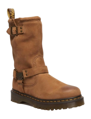 Stiefel Dr. Martens Anistone Hi Damen Savannah Tan Burnished Waxy Pull Up