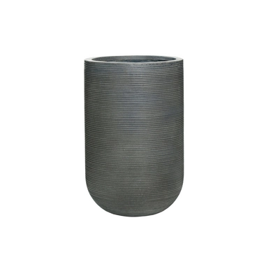 Bloempot Pottery Pots Ridged Cody high M Dark Grey Horizontally Ridged 35 x 55 cm